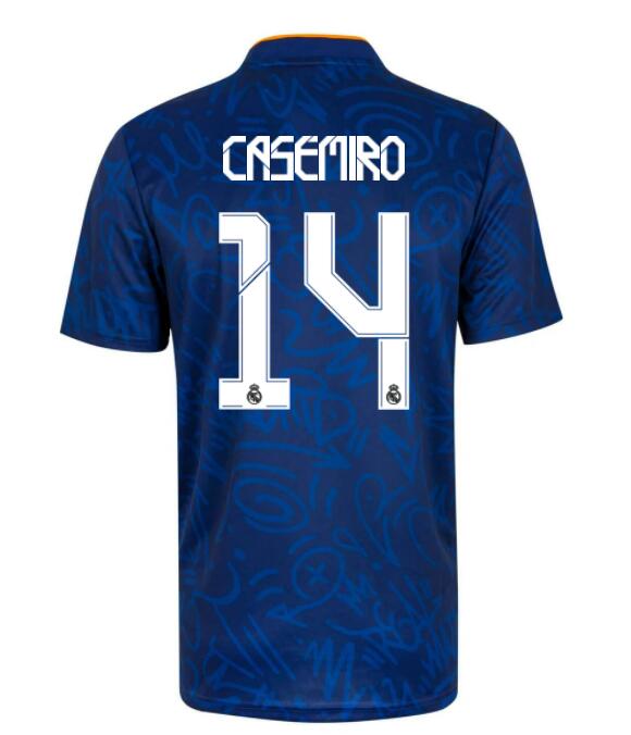 2021/22 Real Madrid Away Kit Soccer Jersey with Casemiro 14 printing